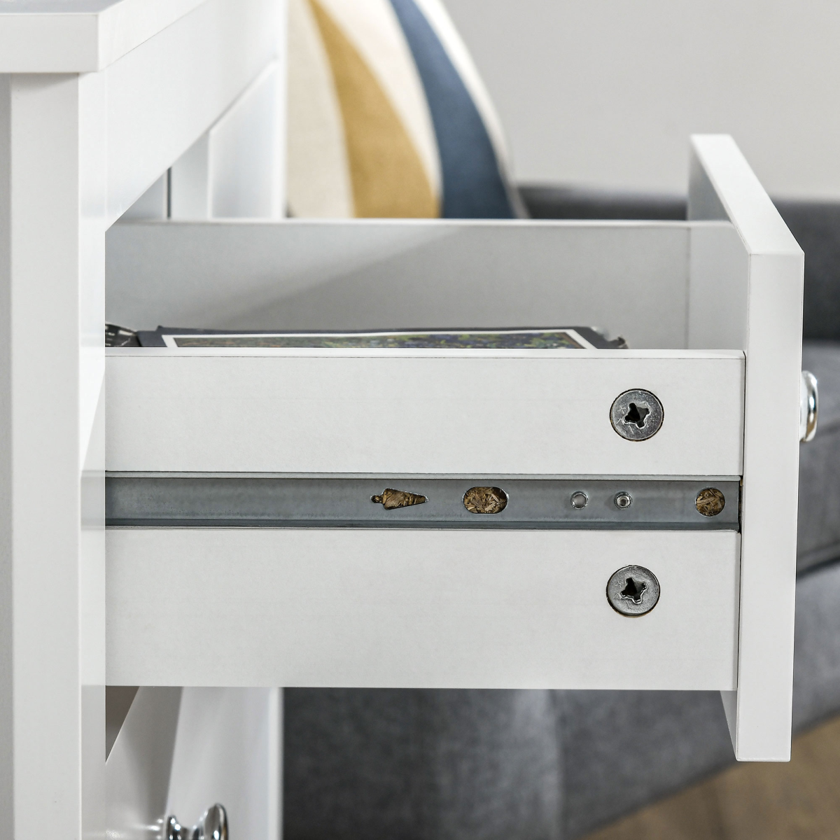 Modern Chest of Drawers, 5 Drawer Storage Cabinet White