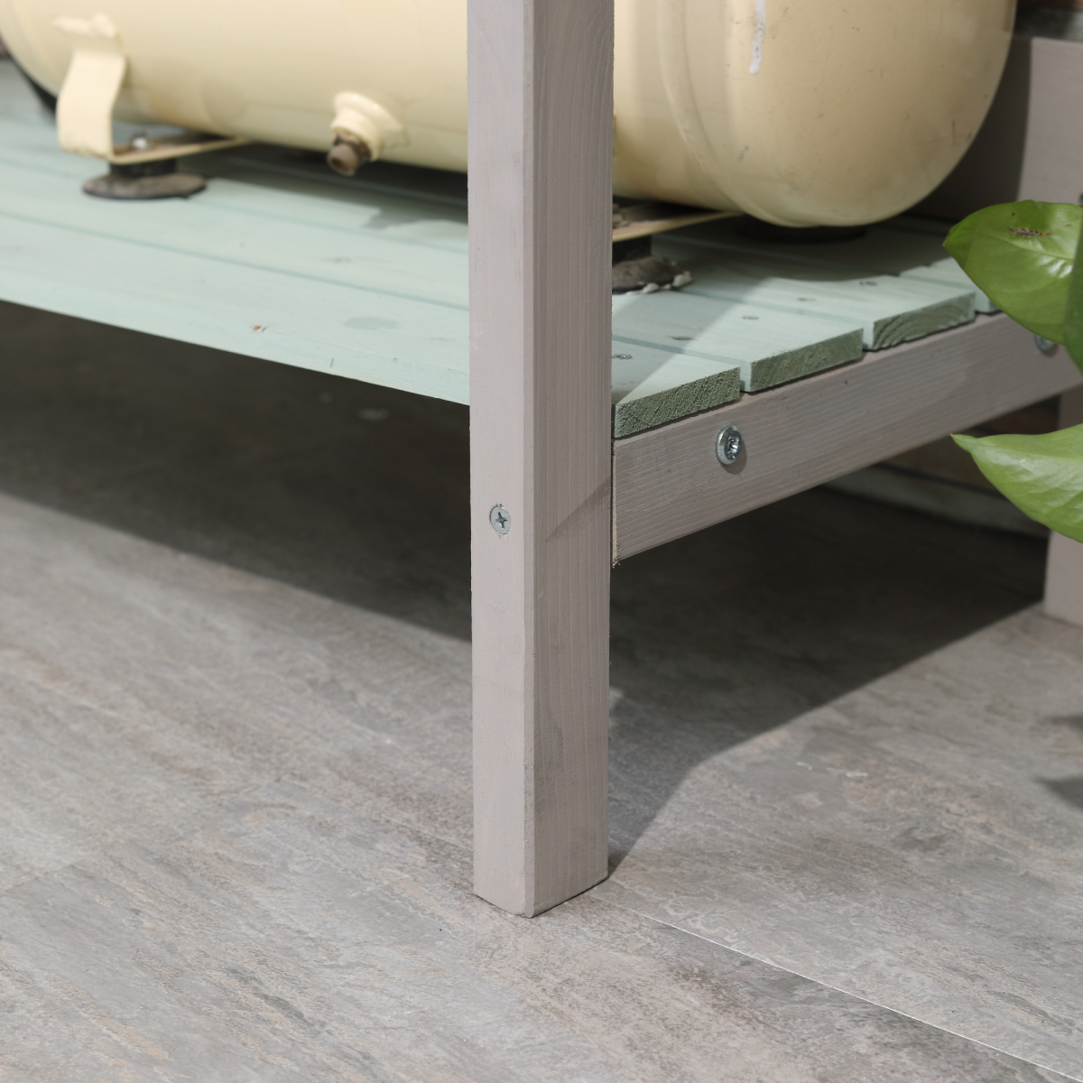 Outdoor Wooden Potting Table Bench Workstation Planting Shelves