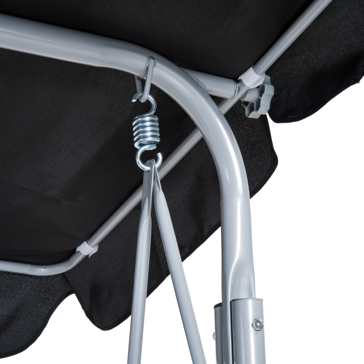 Outdoor 3-Seater Swing Chair-Black