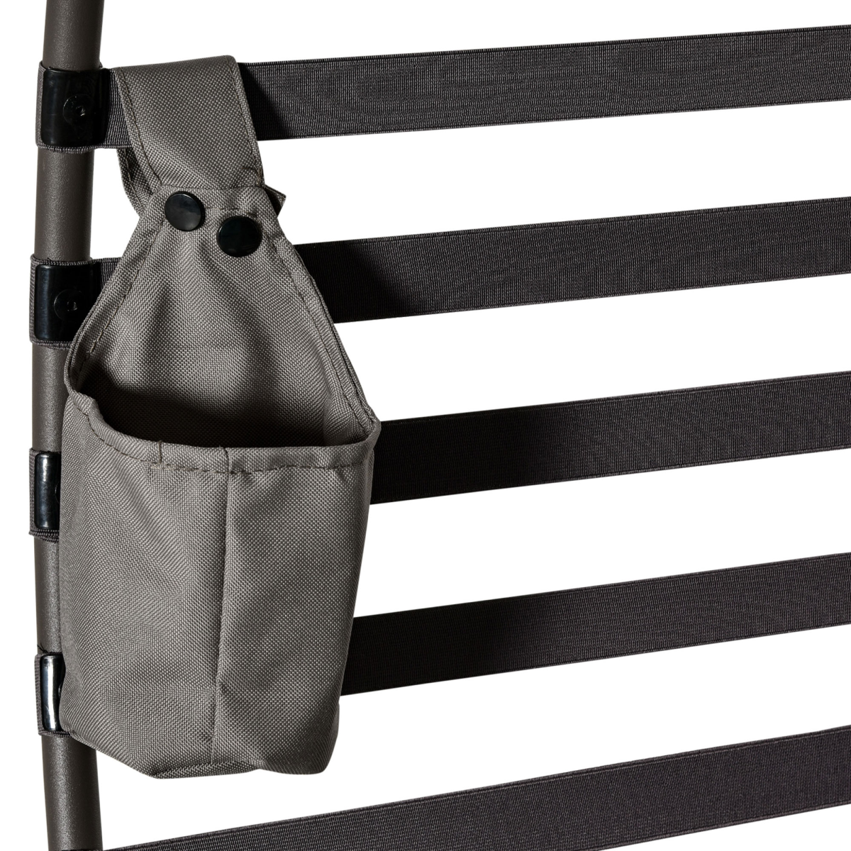 Egg Chair w/ Cushion Steel Frame and Side Pocket for Indoor Outdoor