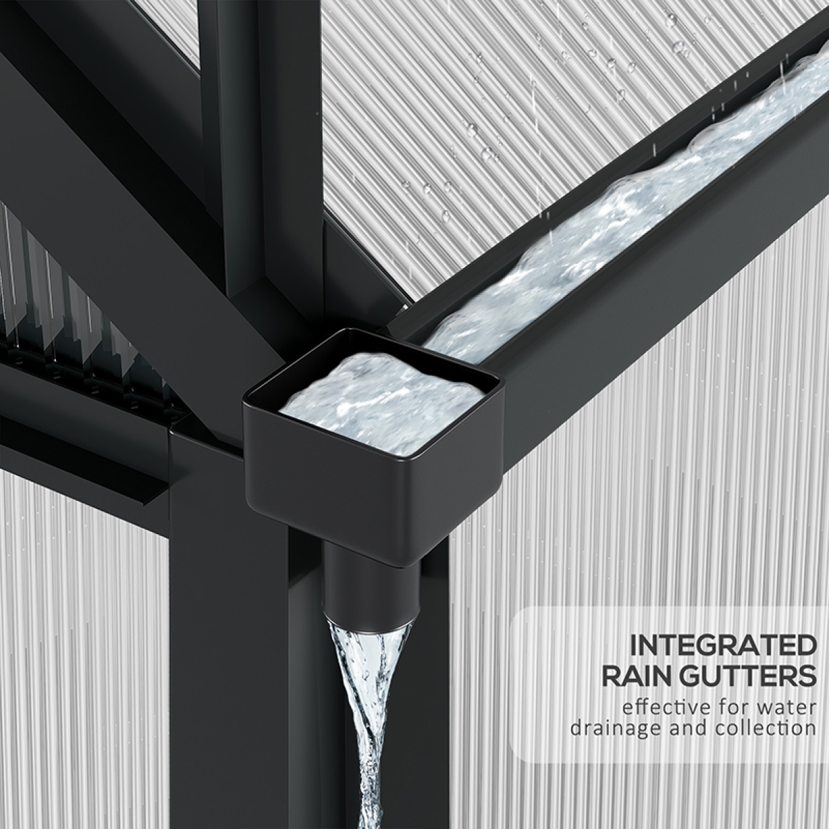 Polycarbonate Walk-In Garden Greenhouse Aluminium Frame w/ Slide Door 6 x 6ft