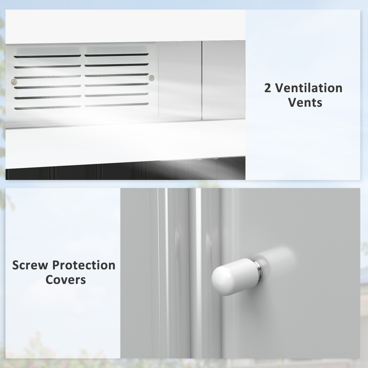 Garden Metal Storage Shed Equipment Tool Box Ventilation & Doors