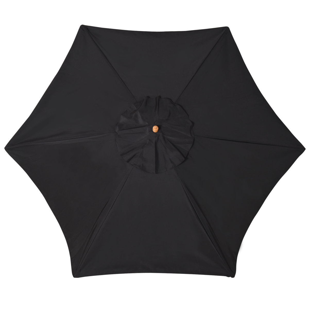 Wood Garden Parasol Sun Shade Patio Outdoor Wooden Umbrella Canopy Black 2.5m