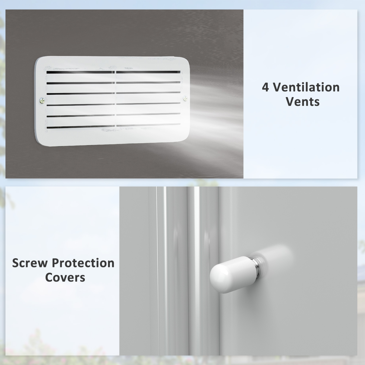 Foundation Ventilation Steel Outdoor Garden Shed Grey