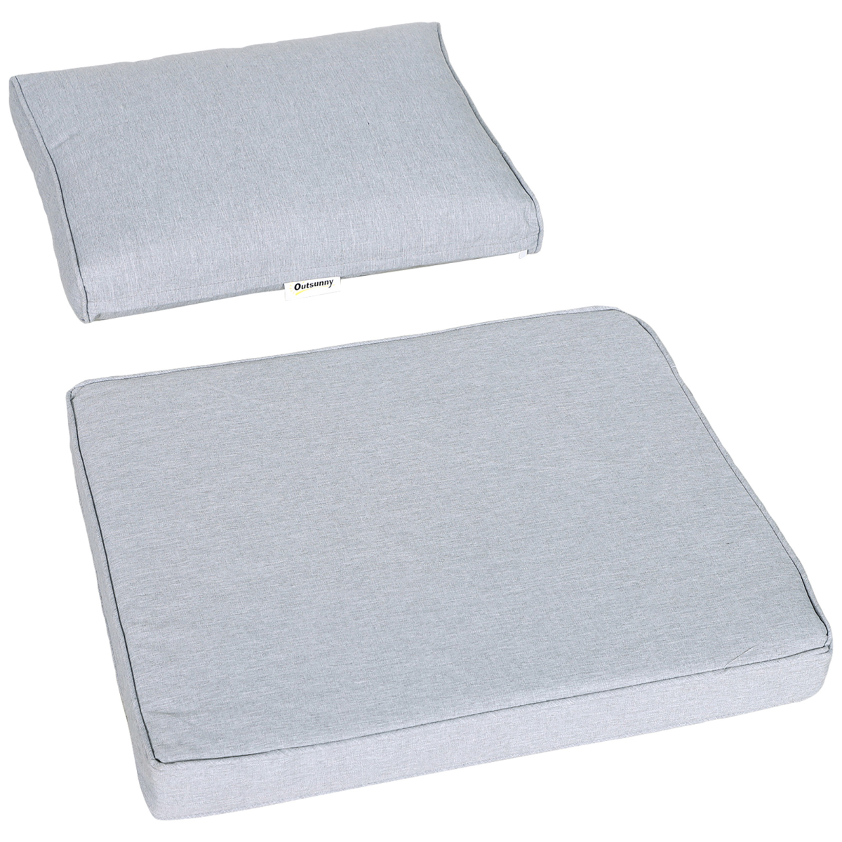 4 Pcs Garden Dining Set & 2 Chairs Sofa Glass Top Table Foam Cushions Grey Black