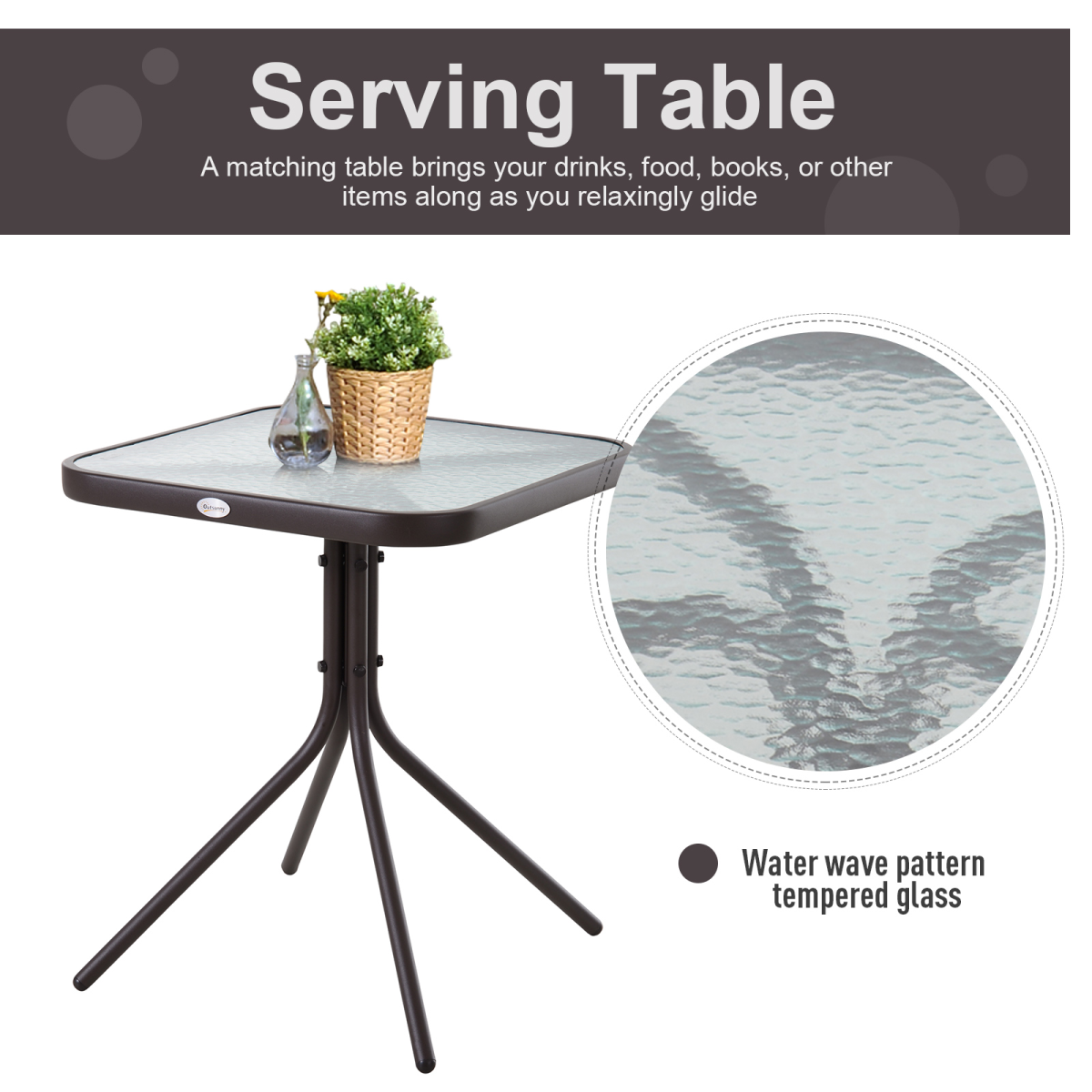 Steel Frame Set-of-2 Glider Rocking Chair w/ Table Set Grey