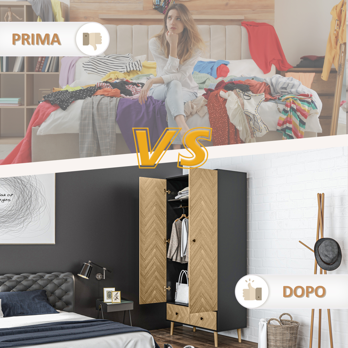 Wardrobe Cabinet Wood Grain 90x50x190cm-Grey/Oak