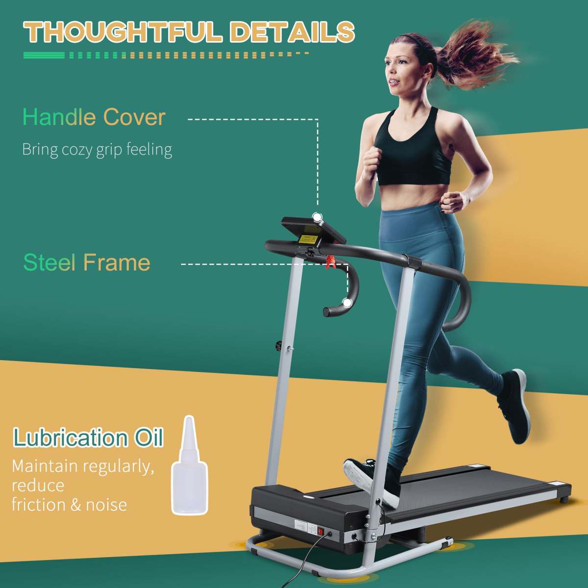 Motorised Electric Treadmill Running Machine Fitness Folding 1.25HP