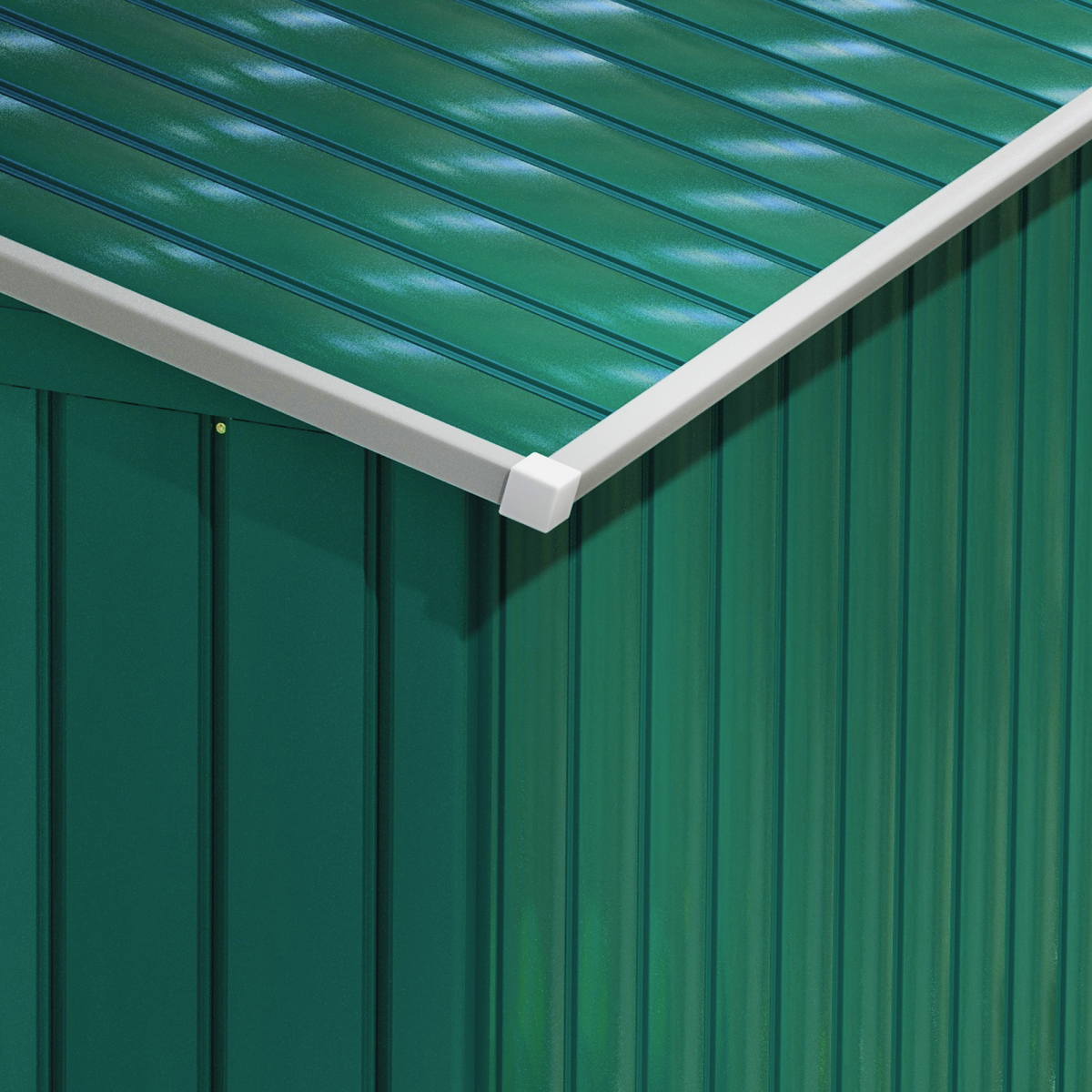 Garden Shed Storage Unit w/Locking Door Floor Foundation Vent Green