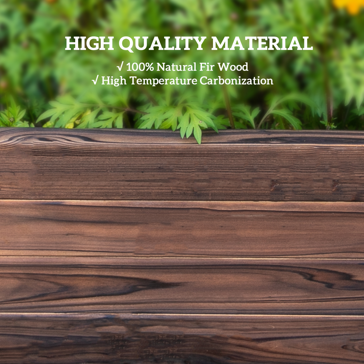 Wooden Raised Garden Bed Planter Grow Containers Pot 80 x 80 x 22.5cm