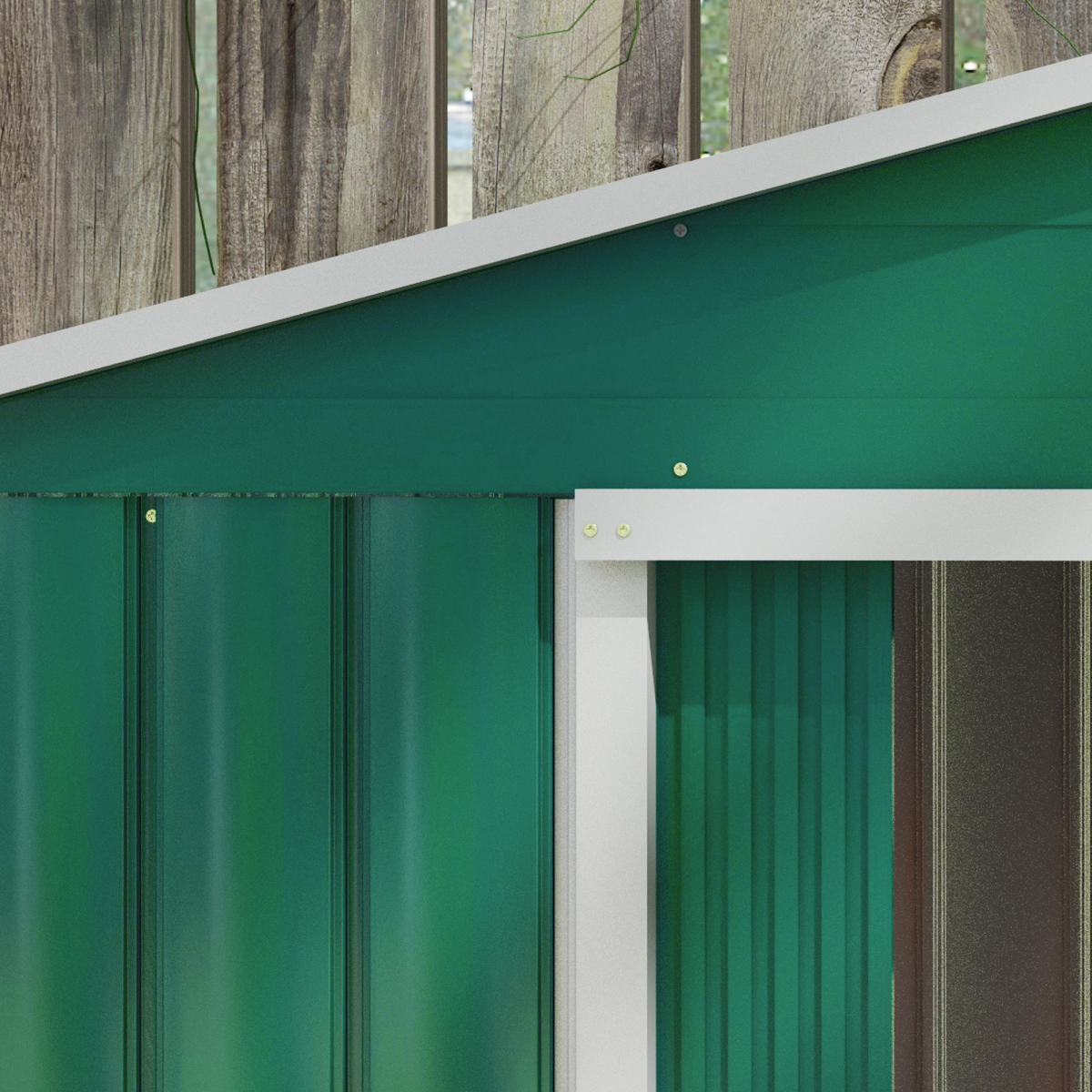 Garden Shed Storage Unit w/Locking Door Floor Foundation Vent Green