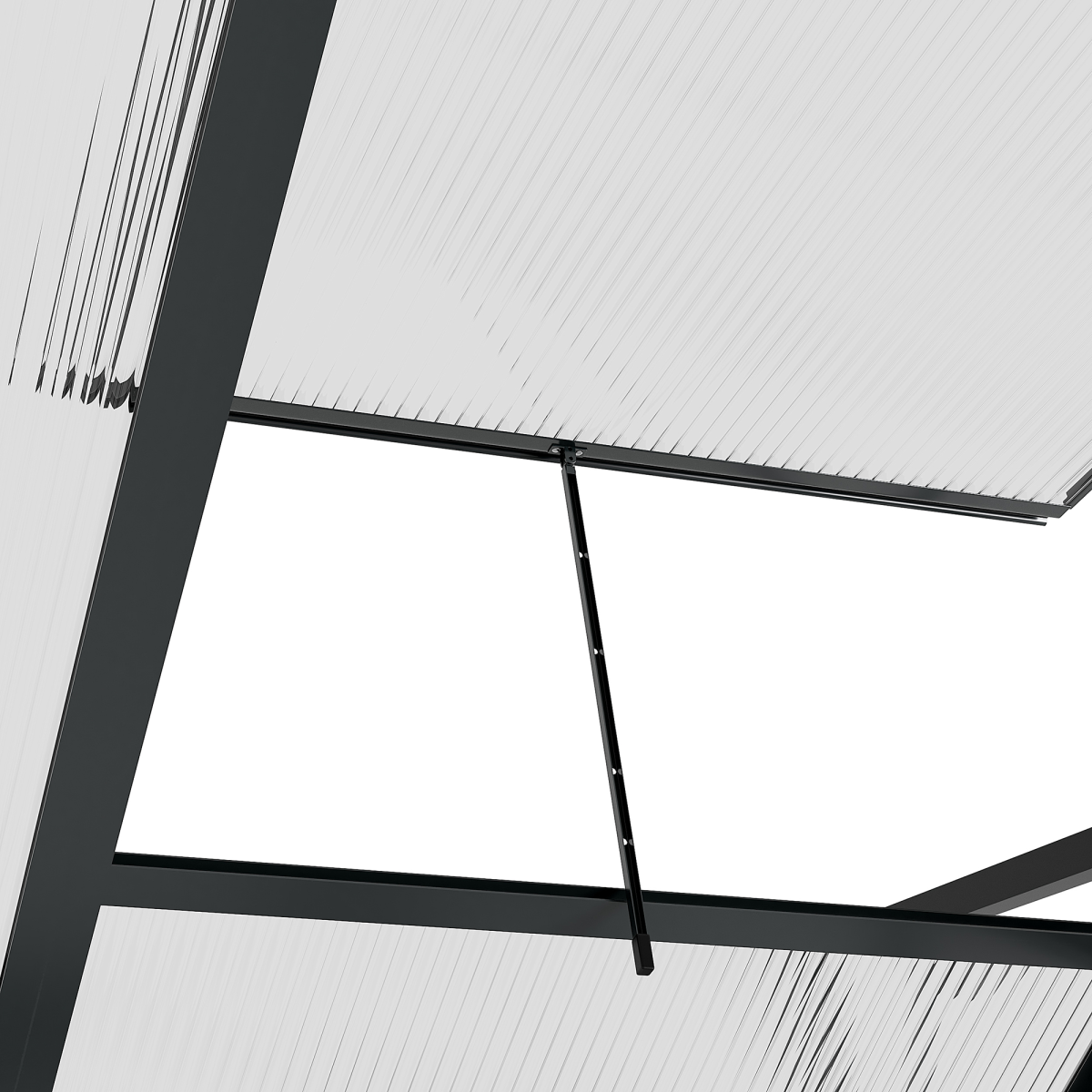 Polycarbonate Walk-In Garden Greenhouse Aluminium Frame w/ Slide Door 6 x 4ft