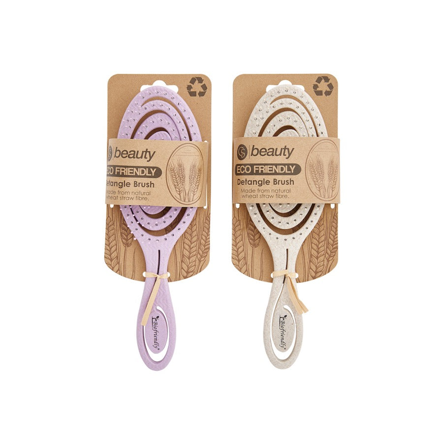 Detangle Hair Brush 2 Pack, Eco Friendly Colours Pink & Oatmeal By CS Beauty