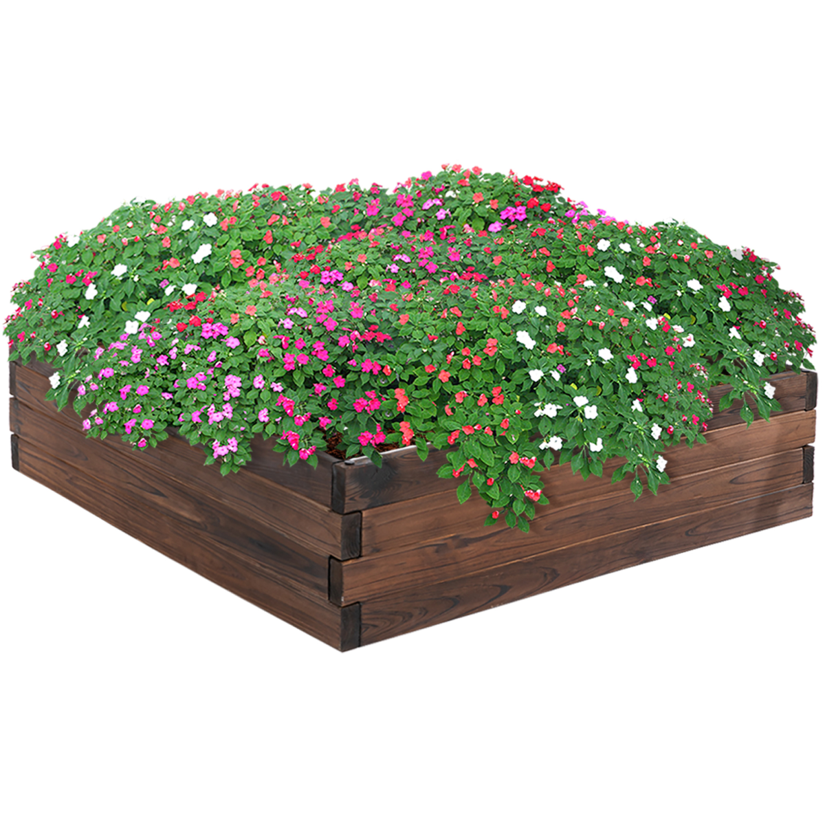 Wooden Raised Garden Bed Planter Grow Containers Pot 80 x 80 x 22.5cm