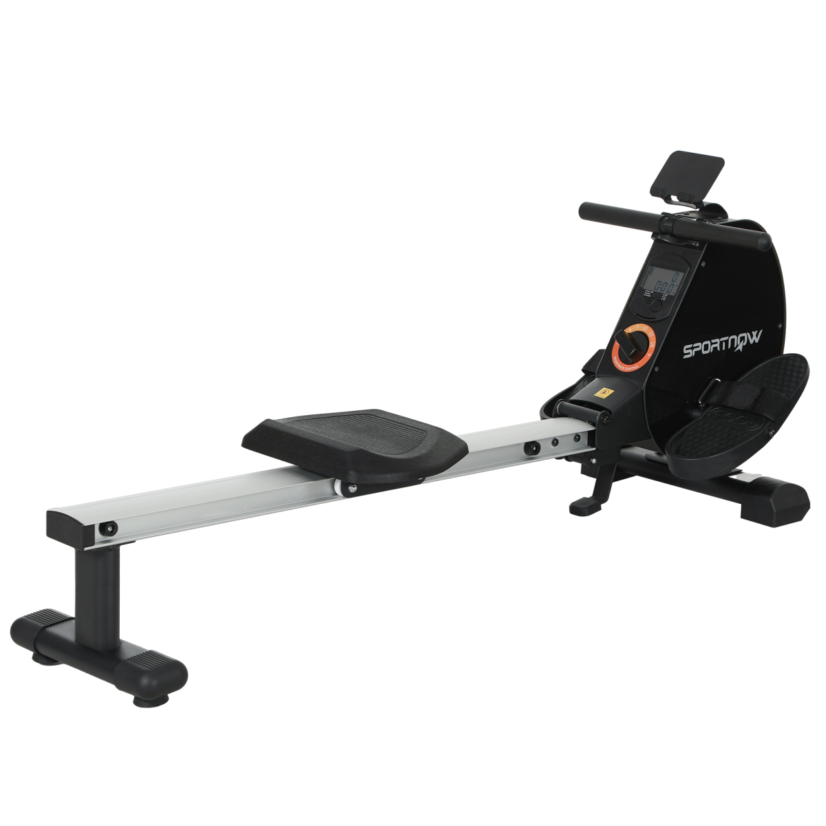 SPORTNOW Folding Magnetic Rowing Machine with Dual Aluminium Slide Rail