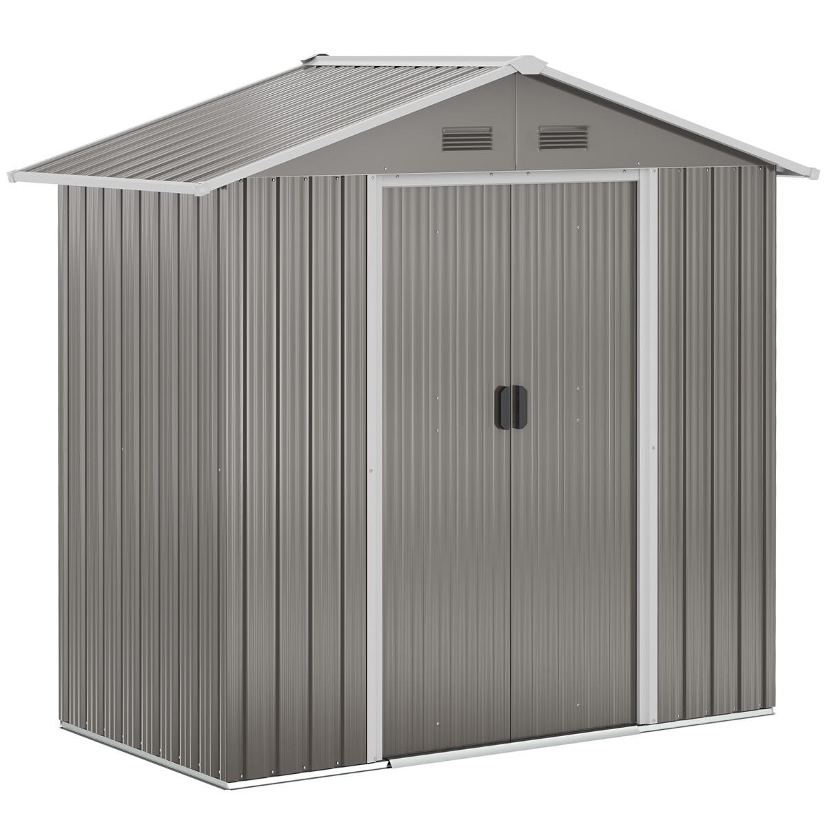 Metal Garden Shed for Garden and Outdoor Storage, Grey 6.5x3.5ft