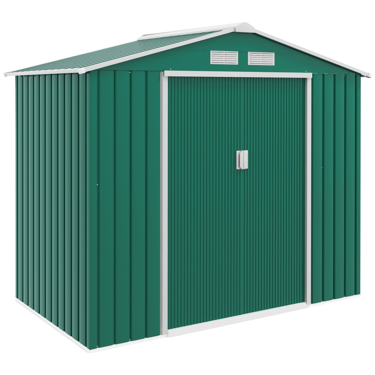 Garden Shed Storage Unit w/Locking Door Floor Foundation Vent Green