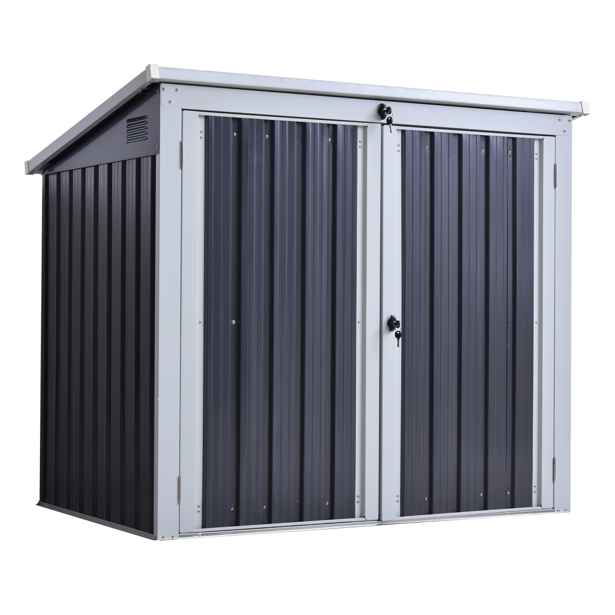Steel Garden Storage Shed Double Door & Lid Dustbin Rubbish Cover 2