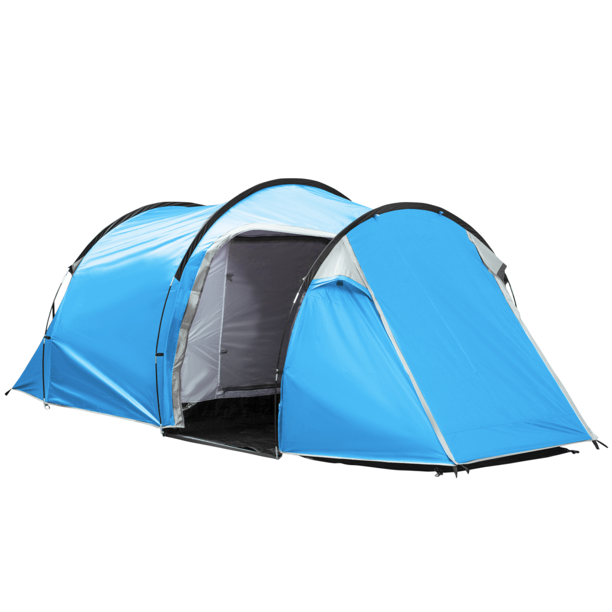 Camping Tent w/ 2 Rooms Porch Vents Rainfly Weather-Resistant 3 persons