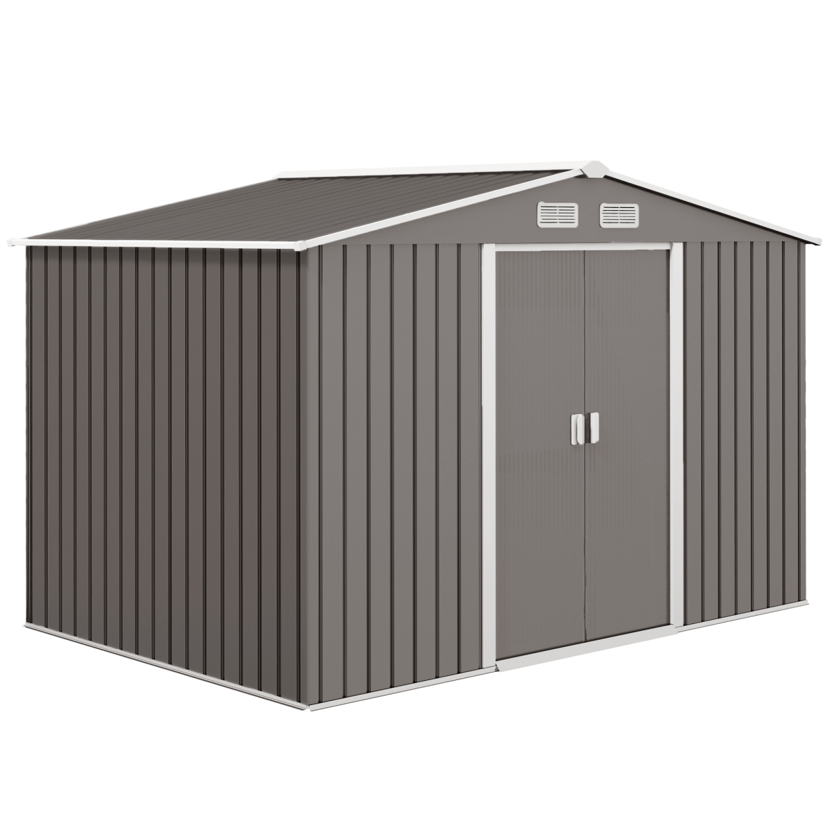 Foundation Ventilation Steel Outdoor Garden Shed Grey