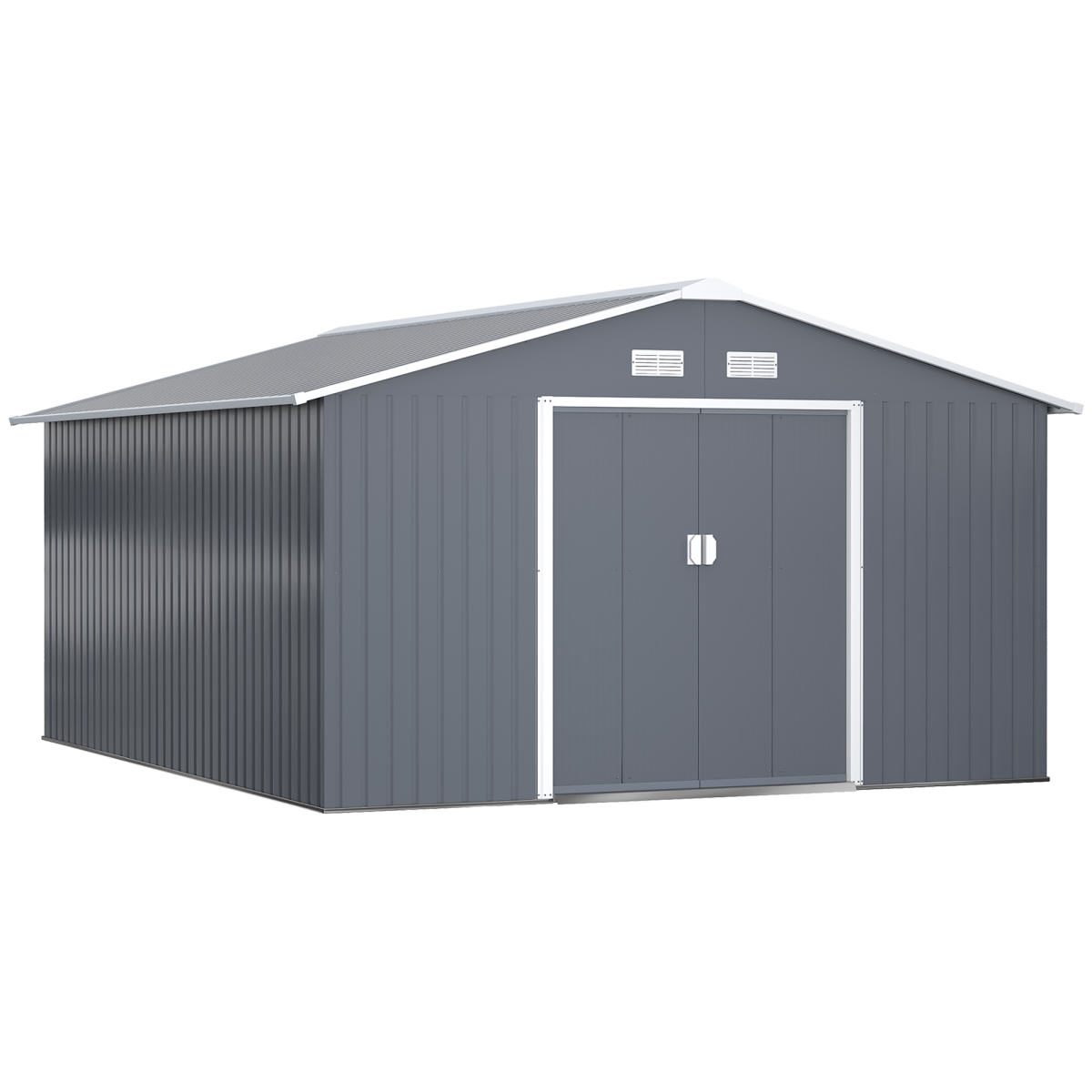 Foundation Ventilation Steel Outdoor Garden Shed Grey