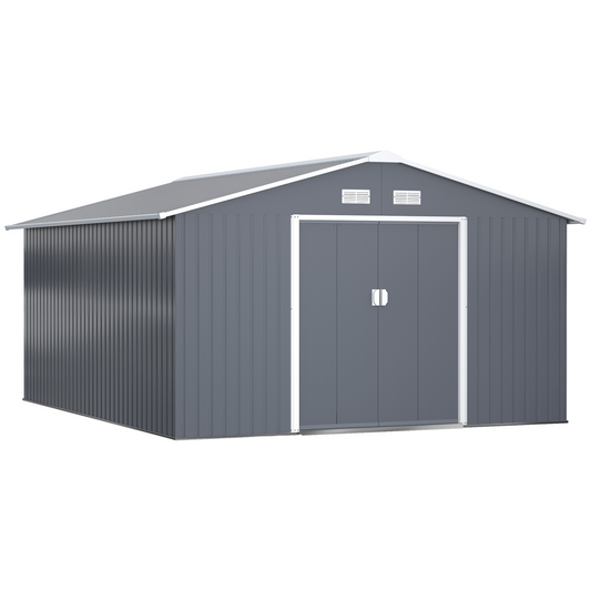 Foundation Ventilation Steel Outdoor Garden Shed Grey