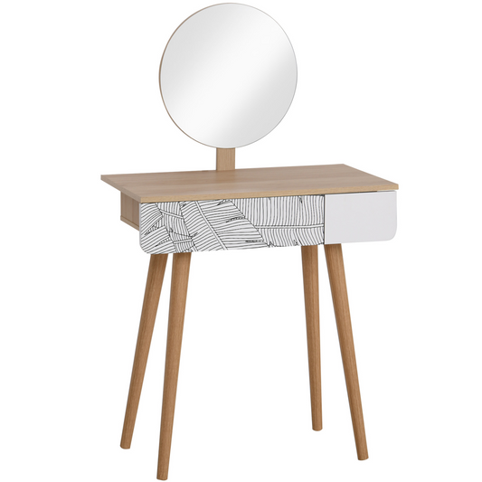 Wooden Nordic Dressing Table Brown/White