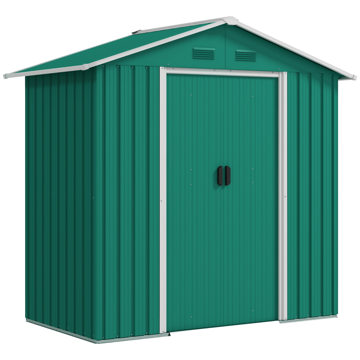 Metal Garden Shed for Garden and Outdoor Storage, Green 6.5x3.5ft