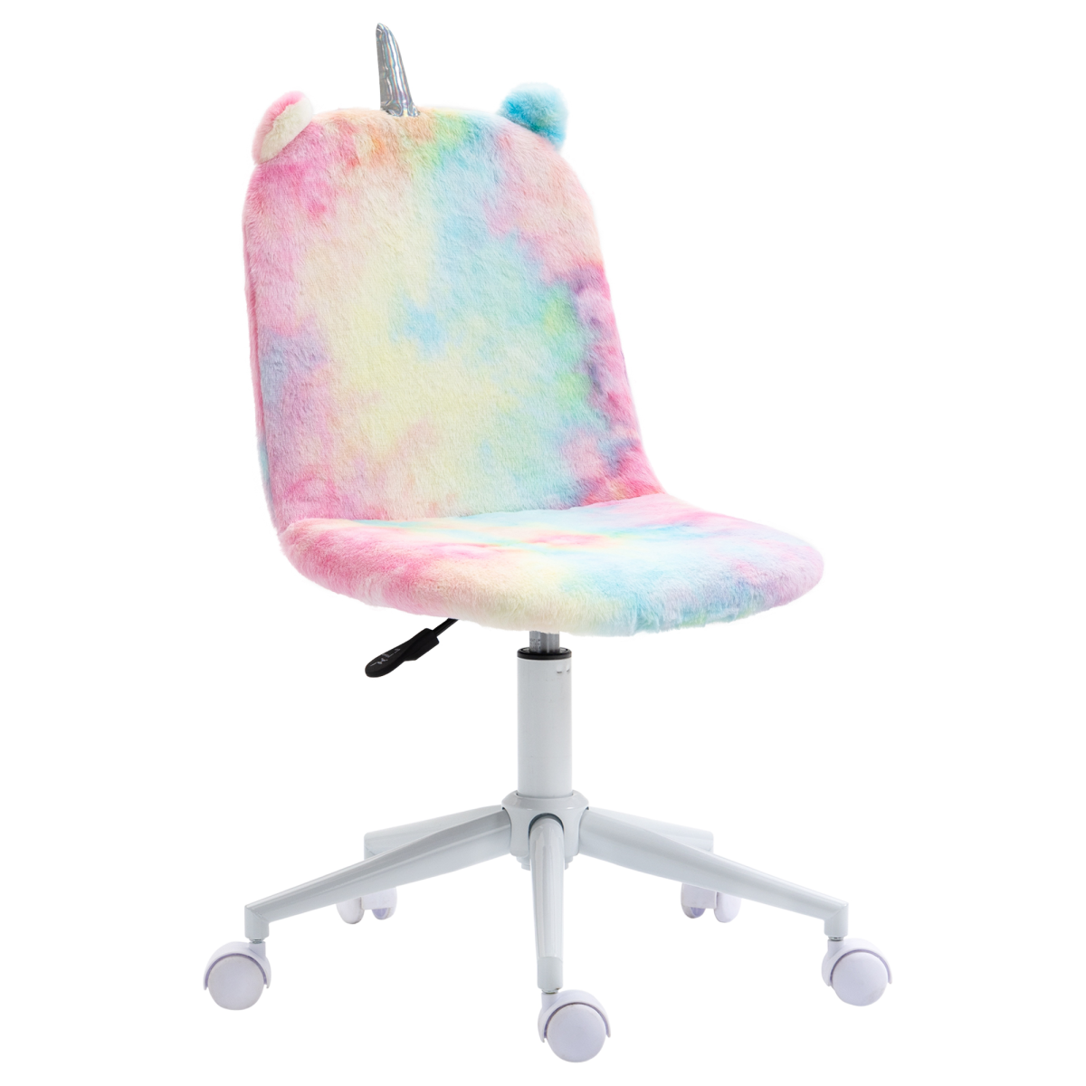 Fluffy Unicorn Office Chair w/ Swivel Wheel, Cute Desk Chair, Rainbow
