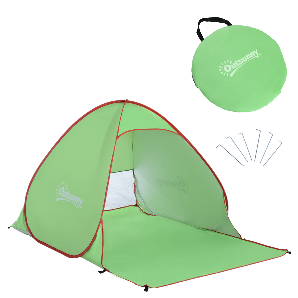 Beach Tent Instant Camping Pop up Tent Sun Shade Shelter, Green