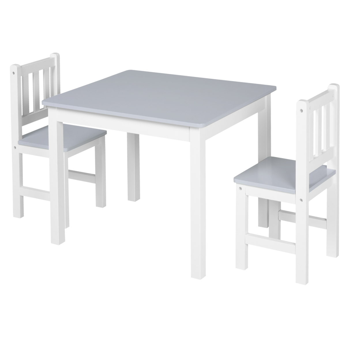 Kids Table and 2 Chairs Set 3 Pieces Toddler Multi-usage Desk Indoor