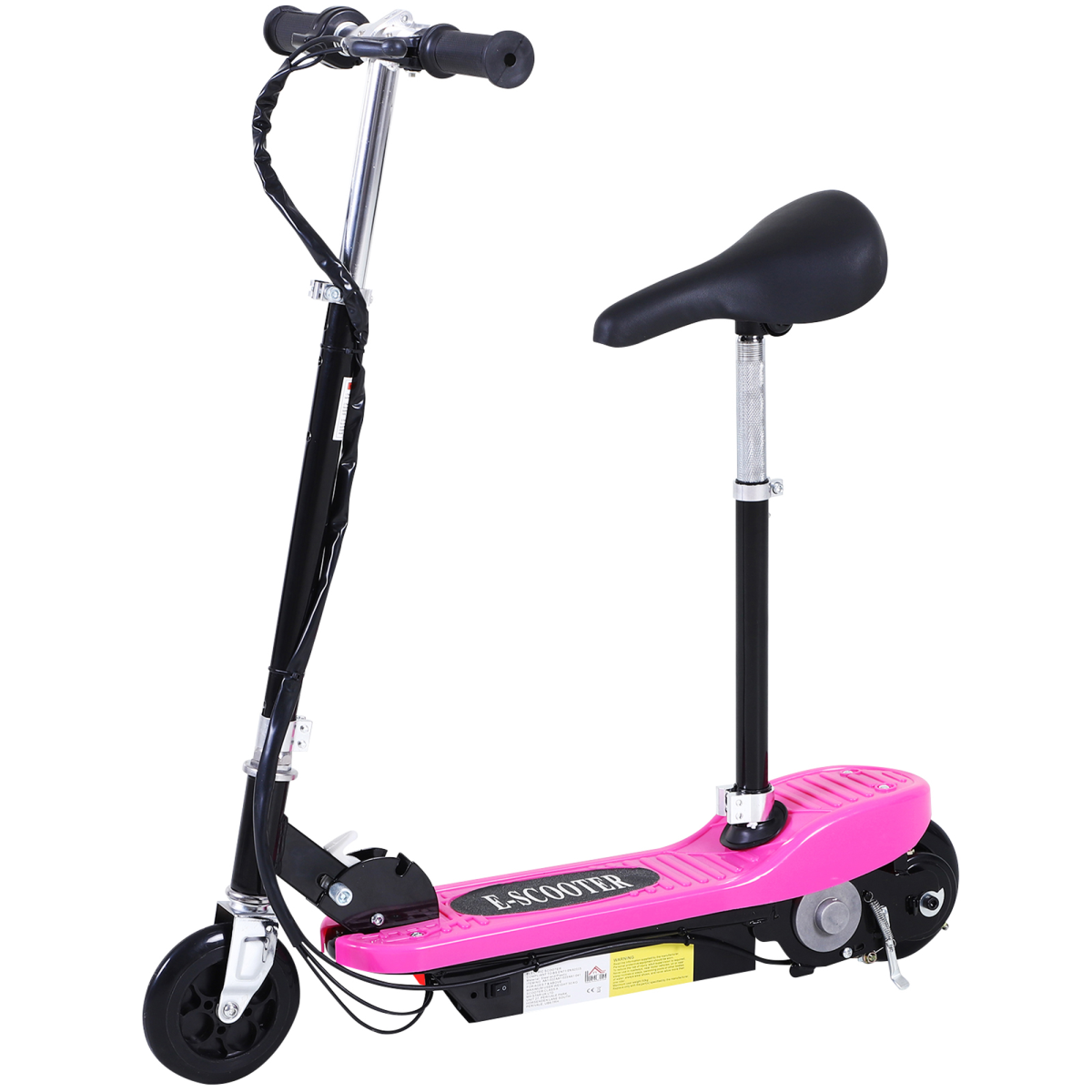 Kids Foldable Electric Powered Scooters 120W Toy Brake Kickstand Pink
