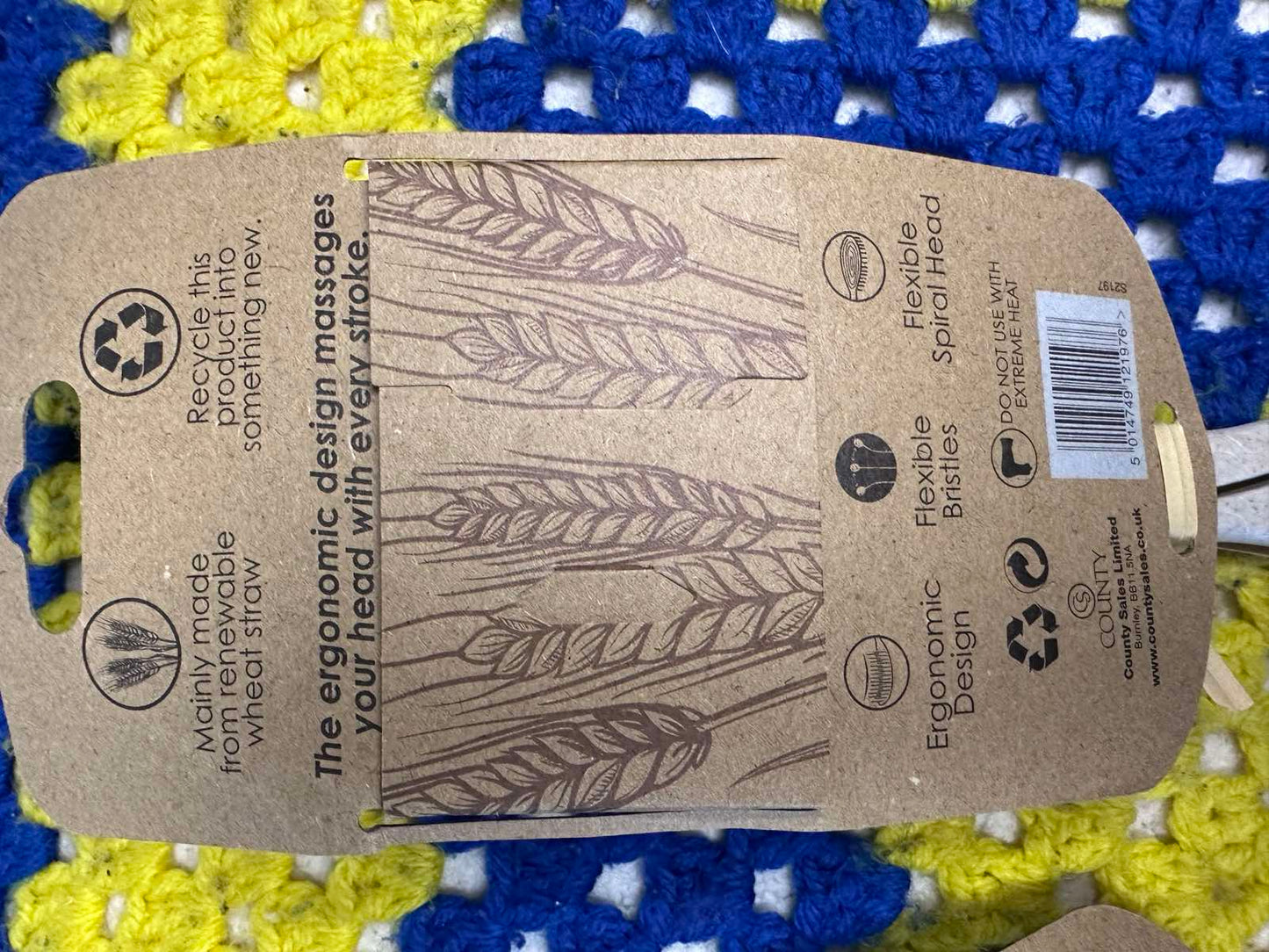 Detangle Hair Brush 2 Pack, Eco Friendly Colours Pink & Oatmeal By CS Beauty